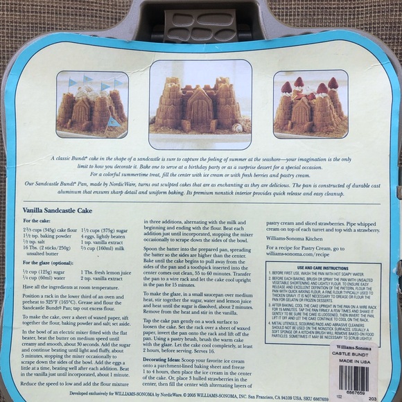 NWT Williams Sonoma NordicWare Sandcastle Bundt Pan - Picture 2 of 5